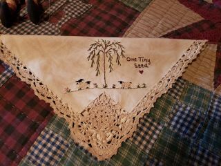 Awesome " One Tiny Seed " Hand Stitched Doily Oh My