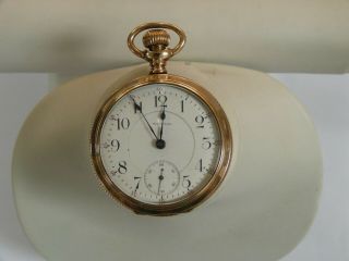 1896 American Waltham 17j 18s 14k Gold Filled Open Face Pocket Watch