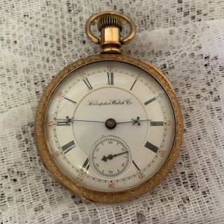 Antique Vintage Hamden Pocket Watch 14k Gold Filled Solid Bow 18s 15 Jewel