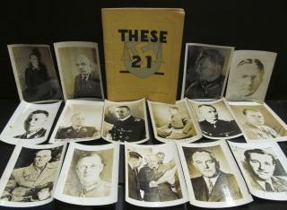 These 21 - Ww2 Nuremberg Trials Book W/ 14 Photos Signatures Goering,  Jodl,  12