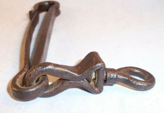 1800 ' s Wrought Iron Hand Forged Dog Collar Leash Snap Pit Bull / Key Holder 4