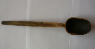 Old Vintage Carved Wooden Spoon Lithuania 1900 Lenght 35 Cm