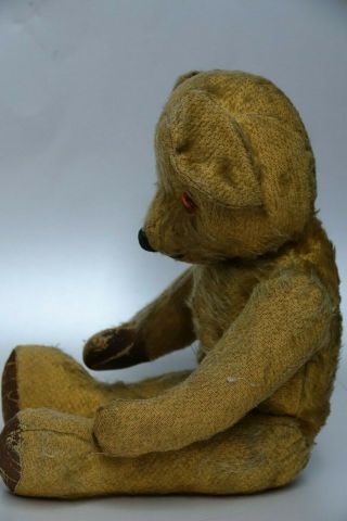 CHARMING OLD STRAW FILLED JOINTED TEDDY BEAR - INFO WELCOME ON MAKER - RARE L@@K 4