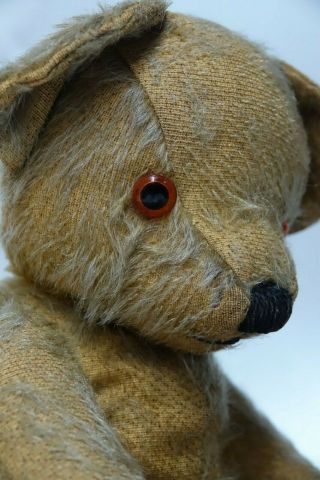 CHARMING OLD STRAW FILLED JOINTED TEDDY BEAR - INFO WELCOME ON MAKER - RARE L@@K 7