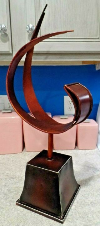 Form Mid Century Modern Style Scuplture No Markings 25 " High Copper Color