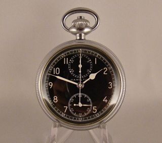 Hamilton Model 23 19j Military Wwii Chronograph Open Face 16s Great Pocket Watch
