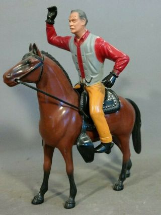 Vintage 1957 Hartland Plastics Gunsmoke Action Figure Western Cowboy & Horse Toy