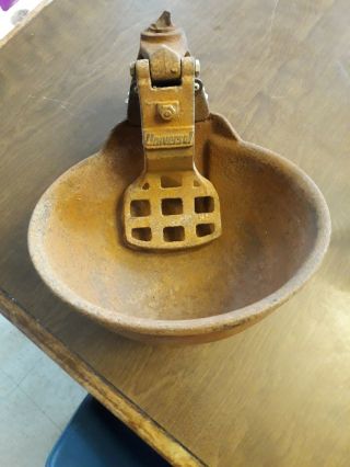 Vintage Antique Cast Iron Cow Water Bowl Universal Ns99