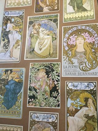 Rare Vintage Alfons Mucha Wallpaper - 30ft Large Images S.  Bernhardt And Others