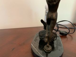 Art Nouveau Nude Women Figural Lamp Marble Base Vintage Estate Find 4