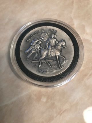 Robert E.  Lee Csa Confederate Civil War Sterling Silver Longines Medal Coin