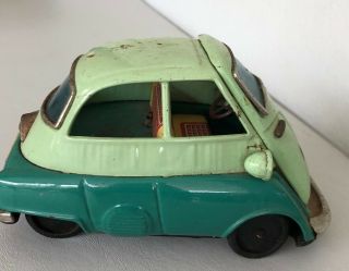 VINTAGE BANDAI ISETTA BMW TIN FRICTION TOY JAPAN 4