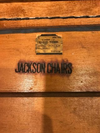 JACKSON ANTIQUE WOOD PADDED FOLDING CHAIRS MADE IN USA HIGH POINT NORTH CAROLINA 5
