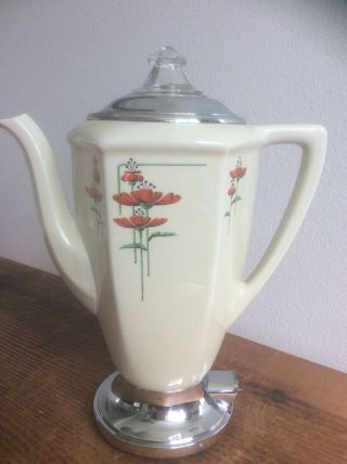 Art Deco Royal Rochester Robeson China Red Poppy Coffee Pot/percolator Vintage