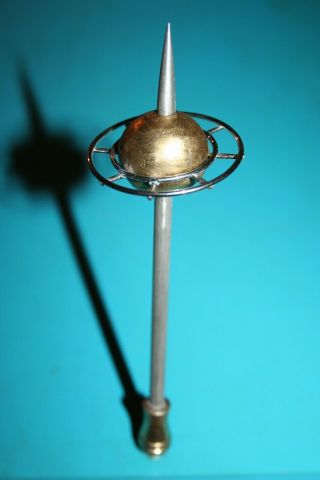 Retro Mid Century Modern Lamp Finial Atomic Age 6.  25 " Saturn All Metal