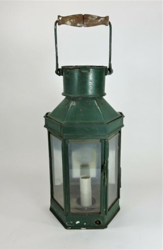Wall Lantern Antique Green - Painted Metal 19th Century