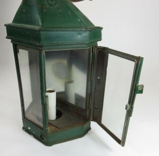 Wall Lantern Antique Green - painted Metal 19th Century 3