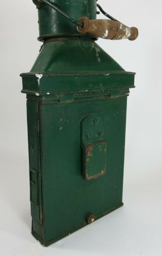 Wall Lantern Antique Green - painted Metal 19th Century 4