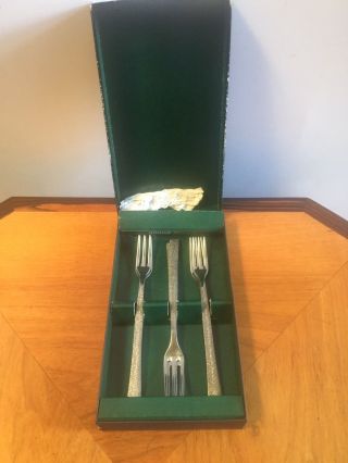 Vintage Viners Studio Cutlery 6 Piece Dessert Fork Set Boxed Gerald Benney