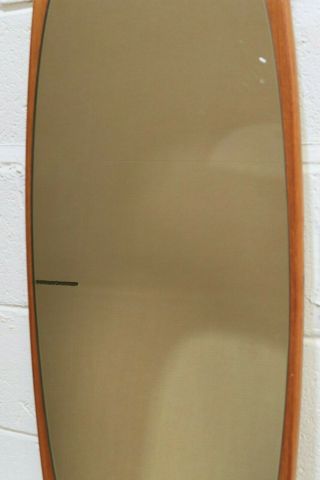 Vintage Mid Century Danish Style Retro Teak Long Wall Mirror 42 