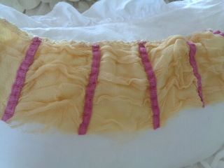Lovely Victorian French Silk Silk Chiffon And Pink Silk Ribbon Fragment