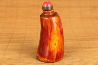 Big Chinese Old Tibet Yak Horn Hand Carved Snuff Bottle