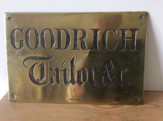 Antique Brass Advertising Sign Name Plate.  Shop Display.  Film Prop.