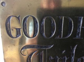 ANTIQUE BRASS ADVERTISING SIGN NAME PLATE.  SHOP DISPLAY.  FILM PROP. 3