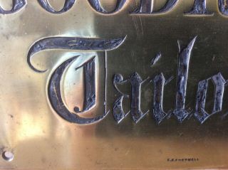 ANTIQUE BRASS ADVERTISING SIGN NAME PLATE.  SHOP DISPLAY.  FILM PROP. 6