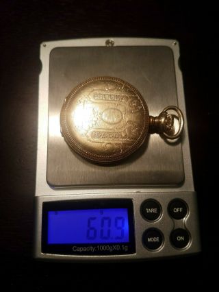 Elgin 14k Solid Gold Hunting Case Pocket Watch Not Running 60.  9 Grams Melt Scrap
