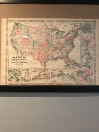 Civil War Map Of U.  S.  - 1863