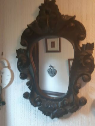 Mirror,  Mirror On The Wall Vintage Dark Wood Mirror