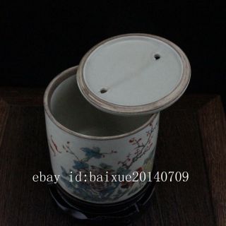 China old hand - carved porcelain famille rose bird & flower Cricket cans c01 2