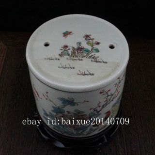 China old hand - carved porcelain famille rose bird & flower Cricket cans c01 5