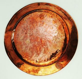 RUSKIN WORNUM ARTS & CRAFTS HAMMERED COPPER DISH 1920 ' s 4