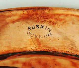 RUSKIN WORNUM ARTS & CRAFTS HAMMERED COPPER DISH 1920 ' s 5