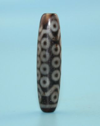 54 14mm Antique Dzi Agate Old 36 Eyes Bead From Tibet
