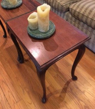 CH137: Queen Anne Wood Rectangle End Table Local Pickup 2