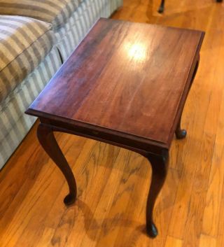 Ch136: Queen Anne Wood Rectangle End Table Local Pickup