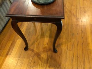 CH136: Queen Anne Wood Rectangle End Table Local Pickup 2