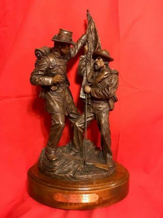 Ron Tunison Civil War Cold Cast Bronze Sculpture/statue " Defending The Colors "