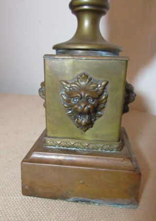 antique ornate gilt bronze figural cherub demonic electric table lamp brass 5