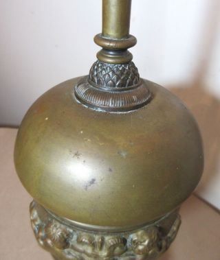 antique ornate gilt bronze figural cherub demonic electric table lamp brass 6