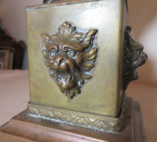 antique ornate gilt bronze figural cherub demonic electric table lamp brass 7