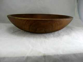 Vtg Antique Signed Munising Wooden Dough Bowl Out Of Round Oval 10x11 Primitive