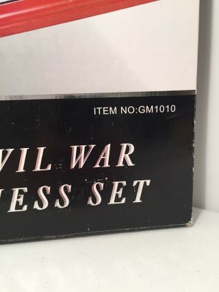 C&F Trading Civil War Chess Set GM1010 Oakwood Board 15.  75” x 15.  75” 2