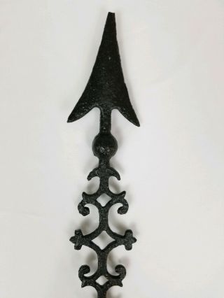 Antique cast iron directional Arrow weathervane lightning rod no glass vintage 7