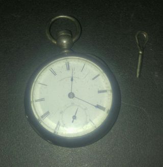 Antique 18s Key Wind 11j Waltham P.  S.  Bartlett Coin Silver Pocket Watch