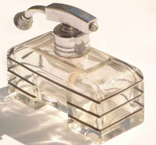 Antique Art Deco Age Of Jazz Cut Glass Crystal Perfume Atomizer Bottle