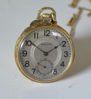 Vintage Hamilton 912 Pocket Watch 17j 12s 14k Gold Filled Doctors